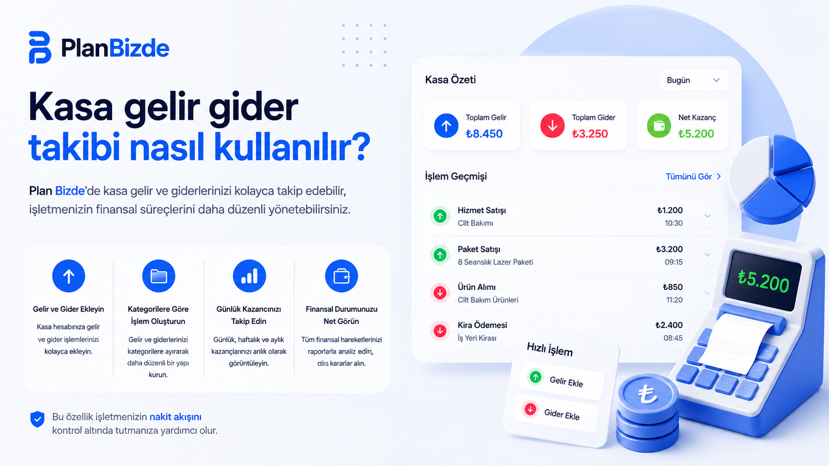 Plan Bizde Kasa Gelir-Gider Takibi Nasıl Kullanılır?