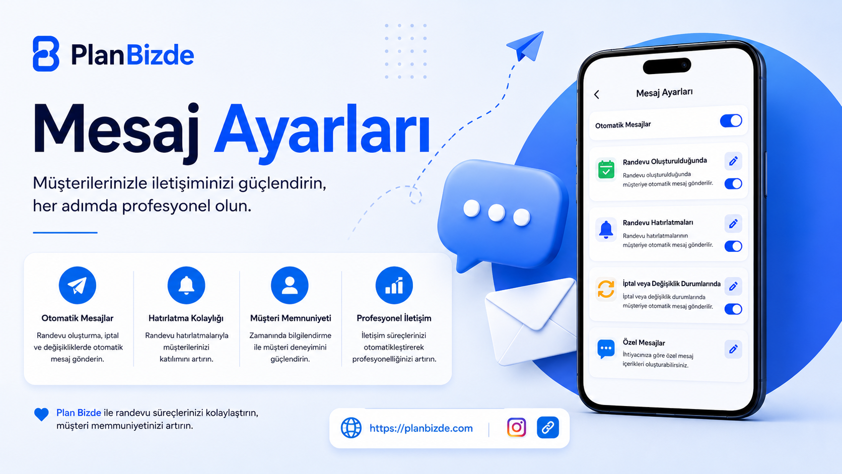 Plan Bizde Mesaj Ayarları Nasıl Yapılır? SMS ve WhatsApp Rehberi
